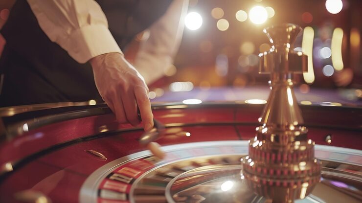 Live casino table with multi-camera feed